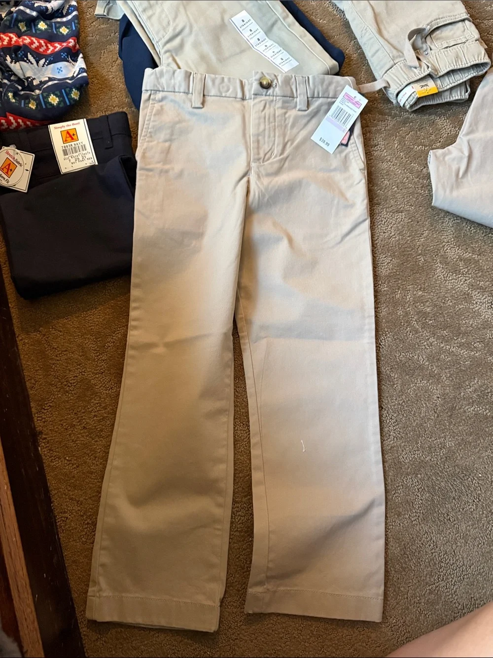 Vineyard Vines Boys Khaki Straight Pants - Beige